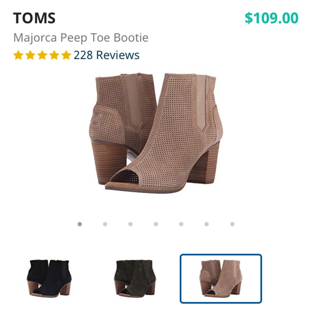 Toms Majorca suede peep toe booties